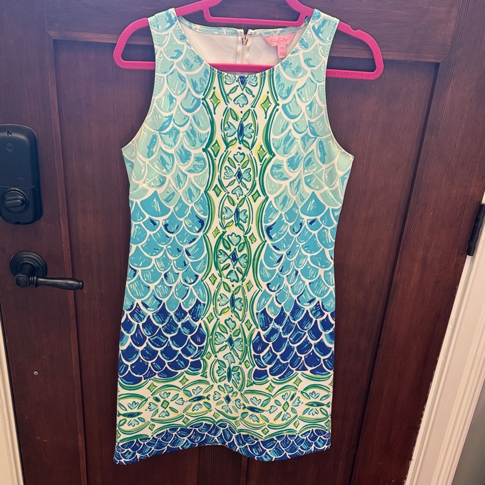 Lilly Pulitzer Blue and Green Patterned Dress